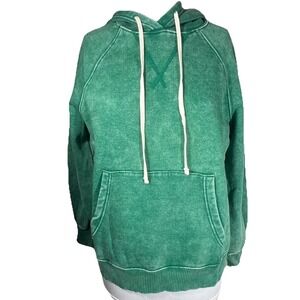 Zenana Mineral Wash Hoodie Trendy Kangaroo Pocket Green Large Super Soft NWOT